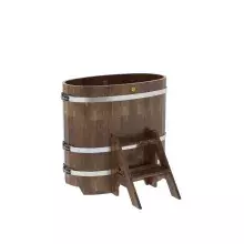 Купель овальная BentWood из сращенных ламелей лиственницы овальная, морёная 590х1060х1000 мм