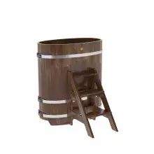 Купель овальная BentWood из сращенных ламелей лиственницы овальная, морёная 590х1060х1200 мм