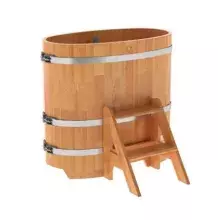 Купель овальная BentWood из сращенных ламелей лиственницы овальная, натуральная 800х1420х1100 мм