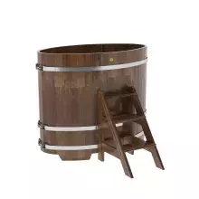 Купель овальная BentWood из сращенных ламелей лиственницы овальная, морёная 800х1420х1200 мм