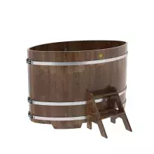 Купель овальная BentWood из сращенных ламелей лиственницы овальная, морёная 1020х1680х1100 мм