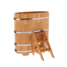 Купель овальная BentWood из сращенных ламелей лиственницы овальная, натуральная 1080х1750х1400 мм