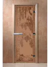 Дверь для бани и сауны Doorwood "Березка бронза матовая" 800х1900 мм