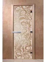 Дверь для бани и сауны Doorwood "Хохлома сатин" 700х1700 мм