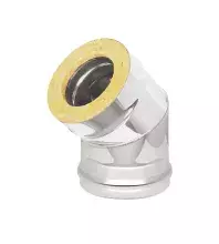 Сэндвич-колено Везувий двухконтурное 45° 2 секции (сталь 0,5 мм) 150х250