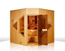 Сборная электрическая сауна ИТС с треугольными окнами Забава