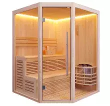 Финская сауна Frank F822 ЛИПА (печь СФЕРА с ПУ 4 кВт+40 кг камней КВАРЦ белые)
