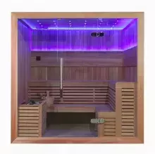 Финская сауна Frank F872 КЕДР (печь СФЕРА с ПУ 7 кВт+80 кг камней КВАРЦ белые)