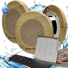 Комплект влагостойкой акустики для бани и сауны - Steam&Water3 White ECO SAUNA (круглая решетка)