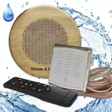 Комплект влагостойкой акустики для бани и сауны - Steam&Water1 White ECO SAUNA (круглая решетка)