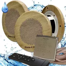 Комплект влагостойкой акустики для бани и сауны - Steam&Water3 Gold ECO SAUNA (круглая решетка)