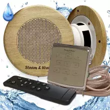 Комплект влагостойкой акустики для бани и сауны - Steam&Water2 Gold ECO SAUNA (круглая решетка)