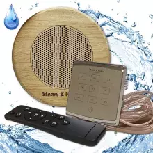 Комплект влагостойкой акустики для бани и сауны - Steam&Water1 Gold ECO SAUNA (круглая решетка)