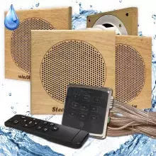 Комплект влагостойкой акустики для бани и сауны - Steam&Water4 Black ECO SAUNA (квадратная решетка)