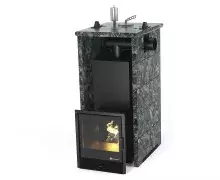 Дровяная печь EASYSTEAM Сочи (в трехстороннем кожухе с боковым подключением) сталь AISI 430 подготовка под ГГУ пироксенит