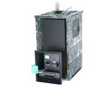 Газо-дровяная печь EASYSTEAM Геленджик М2 (в трехстороннем кожухе с открытым верхом) сталь AISI 321 комплектация с ГГУ-40 змеевик