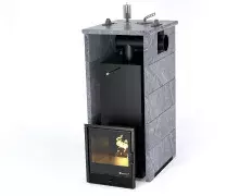 Дровяная печь EASYSTEAM Геленджик (в трехстороннем кожухе с боковым подключением) сталь AISI 430 талькохлорит