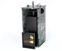 Дровяная печь EASYSTEAM Геленджик (в трехстороннем кожухе с боковым подключением) сталь AISI 430 подготовка под ГГУ змеевик