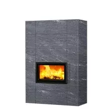 Дровяной камин SARAMO CLASSIC 18 Туликиви Unica, 1800мм, верхнее подключение, двухсторонняя дверца