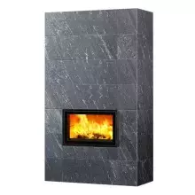 Дровяной камин SARAMO CLASSIC 21 Туликиви Nobile, 2100мм, нижние подключение, односторонняя дверца