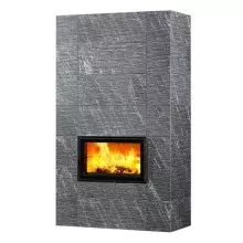 Дровяной камин SARAMO CLASSIC 21 Туликиви Grafia, 2100мм, верхнее подключение, односторонняя дверца