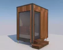 Модульная баня LIGHT L1 1,5х2,3х2,55м + Электрокаменка Harvia SW60