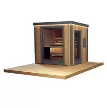 Модульная баня PREMIUM M2 2,55х2,2х2,5м + Дровяная печь Harvia M3 + дымоход