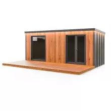 Модульная баня PREMIUM M6 6х2,2х2,5м + Электрокаменка Sangens W12 с WiFi, Bluetooth