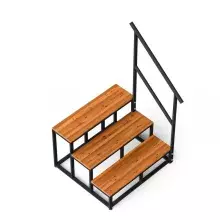 Лестница с поручнем POLARSPA термоберёза светлая