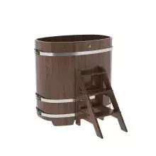 Купель овальная BentWood из дуба овальная, морёный 760х1160х1200 мм