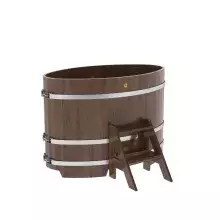 Купель овальная BentWood из дуба овальная, морёный 800х1420х1000 мм