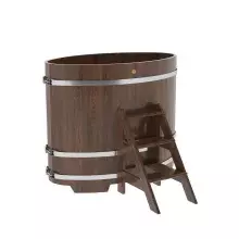 Купель овальная BentWood из дуба овальная, морёный 800х1420х1200 мм