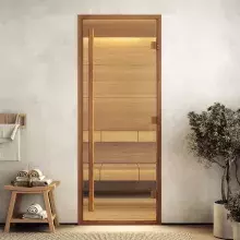 Дверь для хамам Doorwood АРТ Wood 26 Прозрачное 800х2000 мм